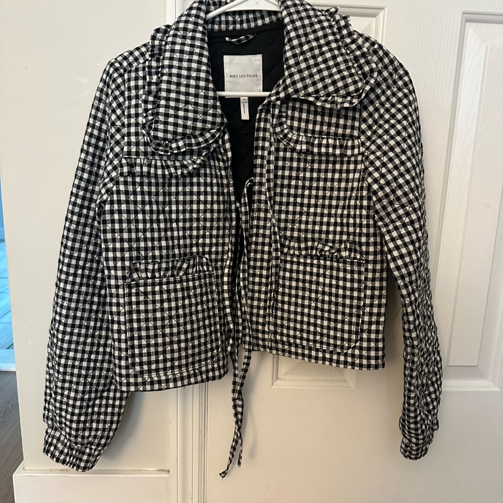 Avec Les Filles Black and White Checkered Jacket